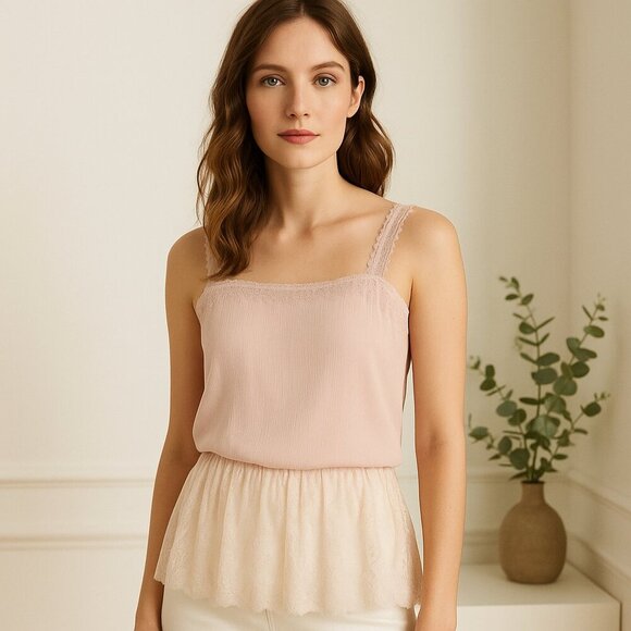 St. John Collection Crinkle Silk Georgette Camisole Swarovski crystal button - Picture 1 of 12